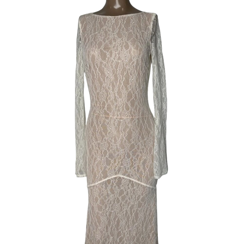 Stone Cold Fox White Lace Maxi Dress